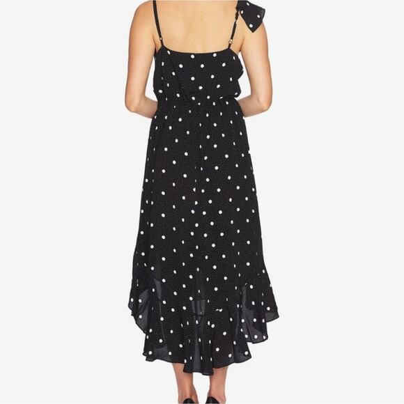 1. State Ruffled Polka Dot High Low Dress One Shoulder Midi Party Cocktail Small - Picture 16 of 16